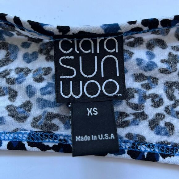 Clara Sun Woo Lagenlook Top Slinky Travel Artsy Relaxed Fit Animal Print Size XS - Picture 6 of 7
